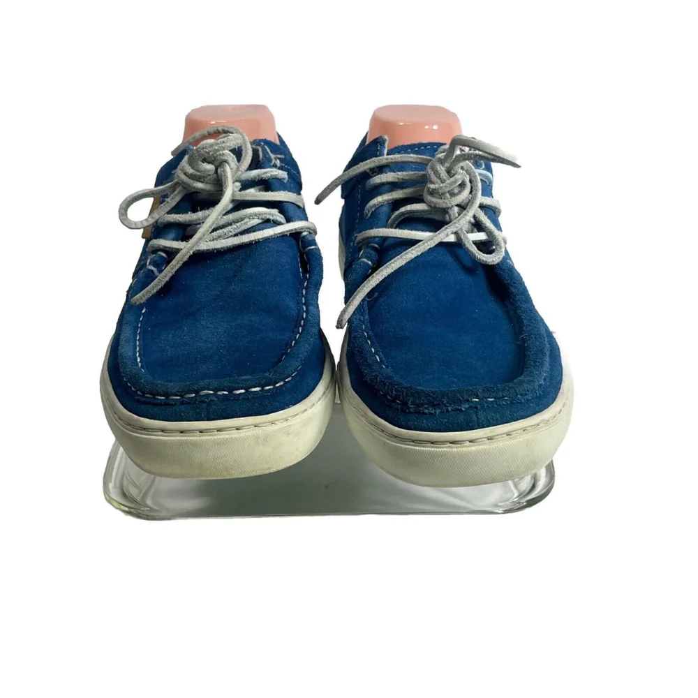 Stussy‎ x Timberland Blue Suede Boat Shoe Mens Size 10.5 US Lace Moc Rare